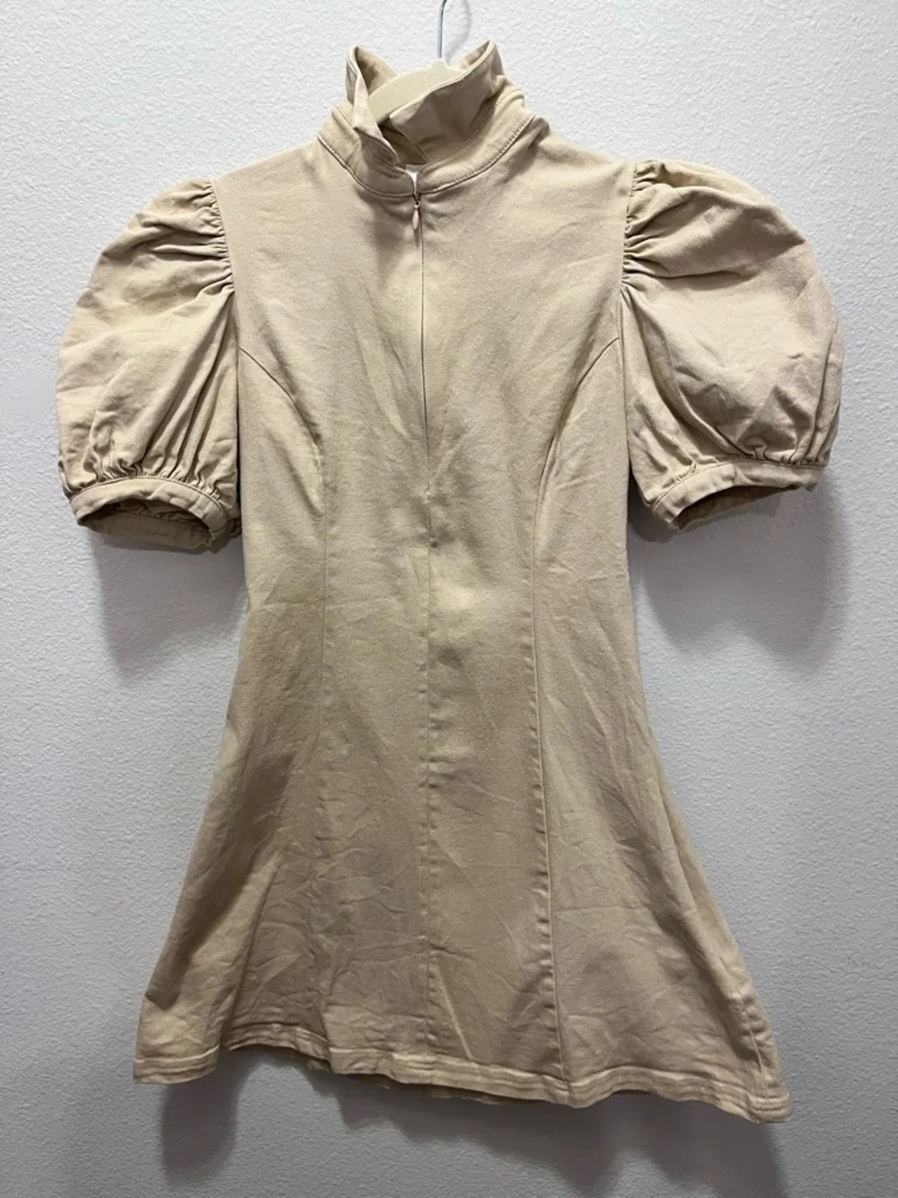 Pomander Place Cream Mini Dress with Puff Sleeves - Picture 2 of 7